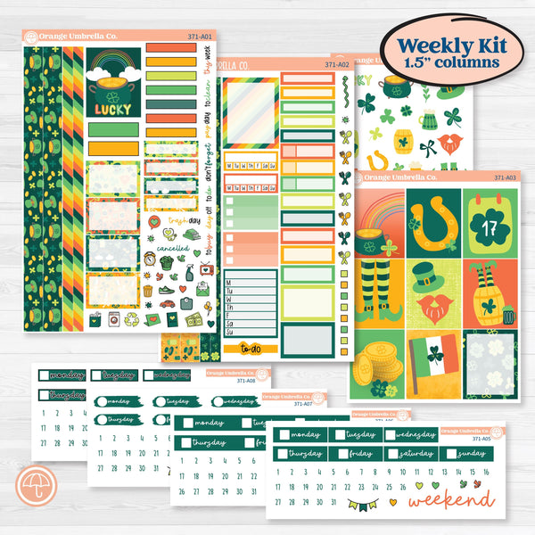 St. Patrick’s Day Kit | Weekly Sticker Kit for Vertical Planners like Erin Condren | Blarney | KIT-371-A