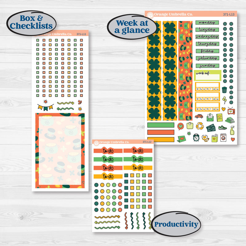 St. Patrick’s Day Kit | A5 Daily Duo Planner Kit Stickers | Blarney | KIT-371-L