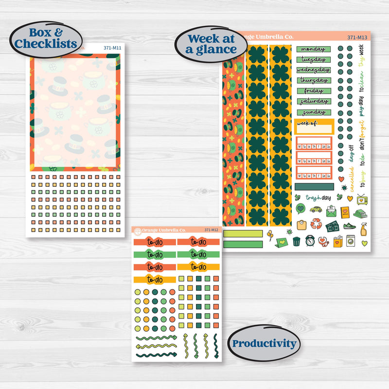 St. Patrick’s Day Kit | 7x9 Erin Condren Daily Duo Planner Kit Stickers | Blarney | KIT-371-M