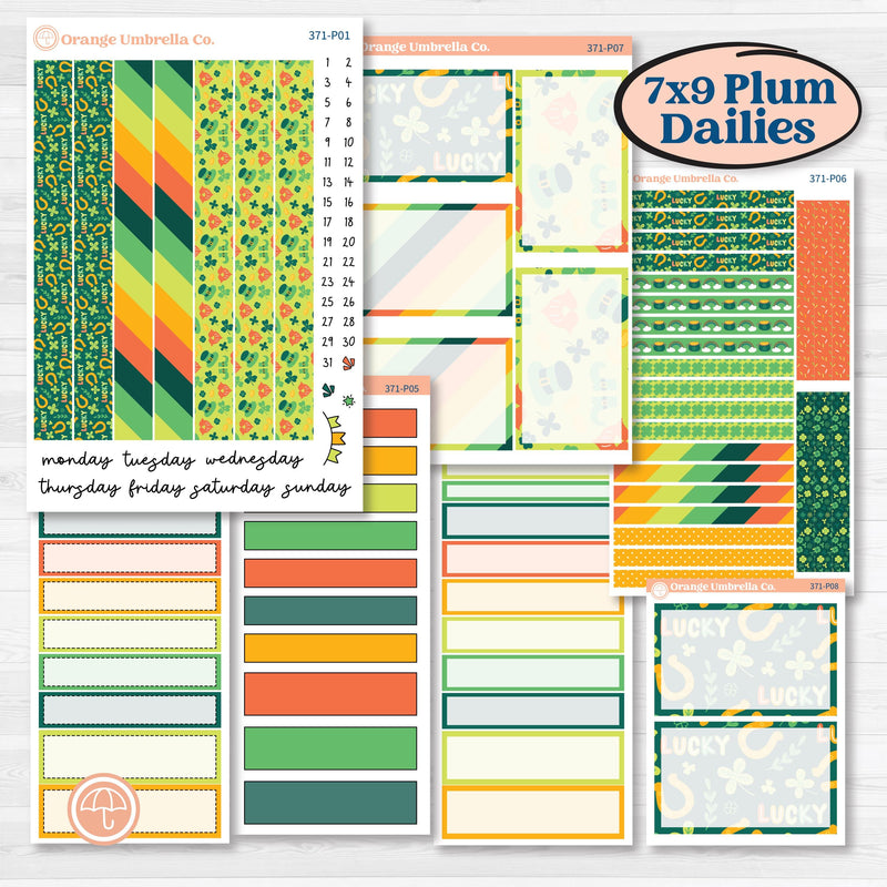 St. Patrick’s Day Kit | 7x9 Plum Daily Planner Kit Stickers | Blarney | KIT-371-P