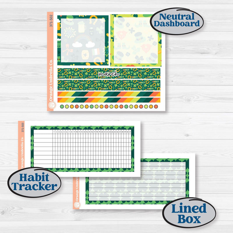 St. Patrick’s Day Kit | A5 Plum Monthly & Dashboard Planner Kit Stickers | Blarney | KIT-371-S