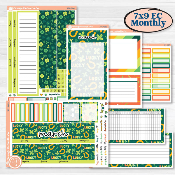 St. Patrick’s Day Kit | 7x9 Erin Condren Life Planner Monthly & Dashboard Planner Kit Stickers | Blarney | KIT-371-W