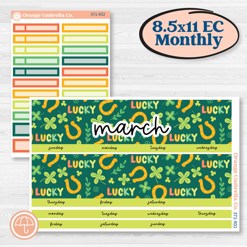 St. Patrick’s Day Kit | 8.5 x 11 Erin Condren Monthly Planner Kit Stickers | Blarney | KIT-371-X