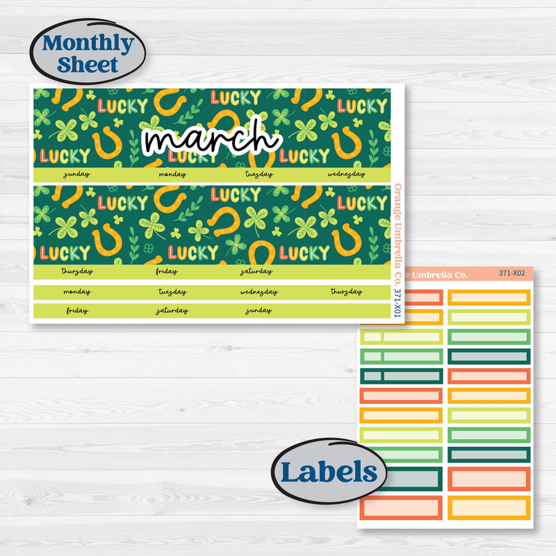 St. Patrick’s Day Kit | 8.5 x 11 Erin Condren Monthly Planner Kit Stickers | Blarney | KIT-371-X