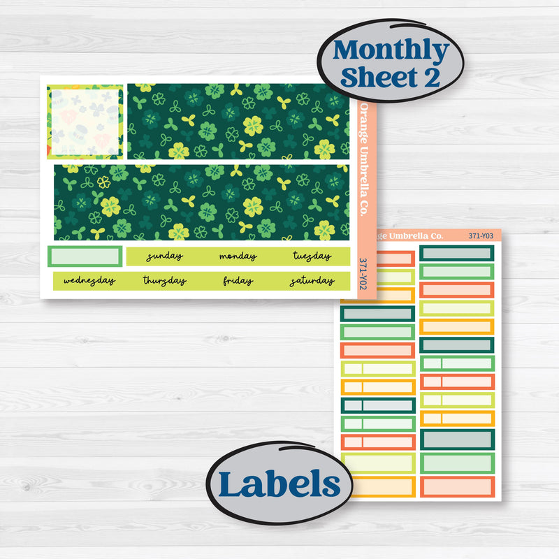 St. Patrick’s Day Kit | Hobonichi Cousin Monthly Planner Kit Stickers | Blarney | KIT-371-Y