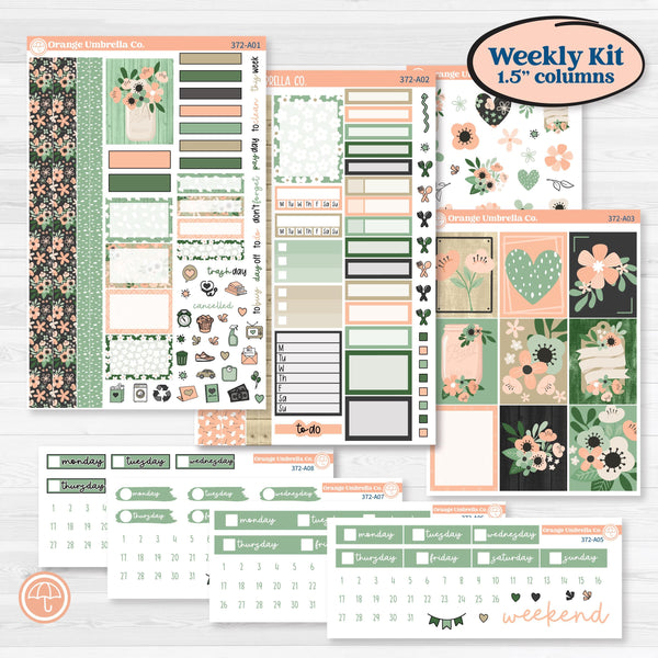 Spring Floral Kit | Weekly Sticker Kit for Vertical Planners like Erin Condren | Lil Spring Thing | KIT-372-A