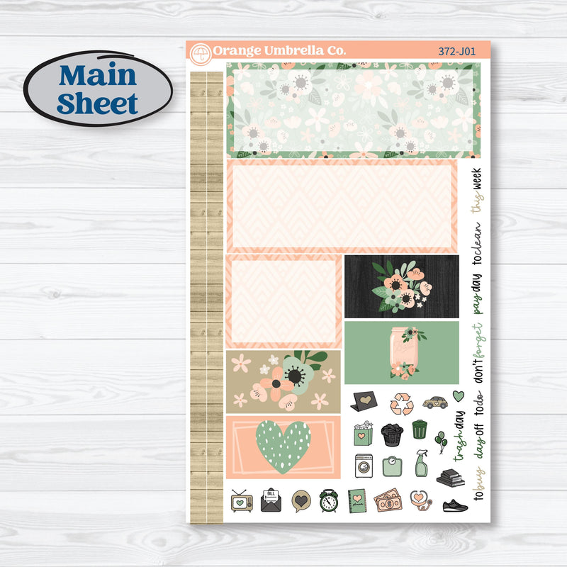 Spring Floral Kit | Plum Vertical Priorities 7x9 Planner Kit Stickers | Lil Spring Thing | KIT-372-J