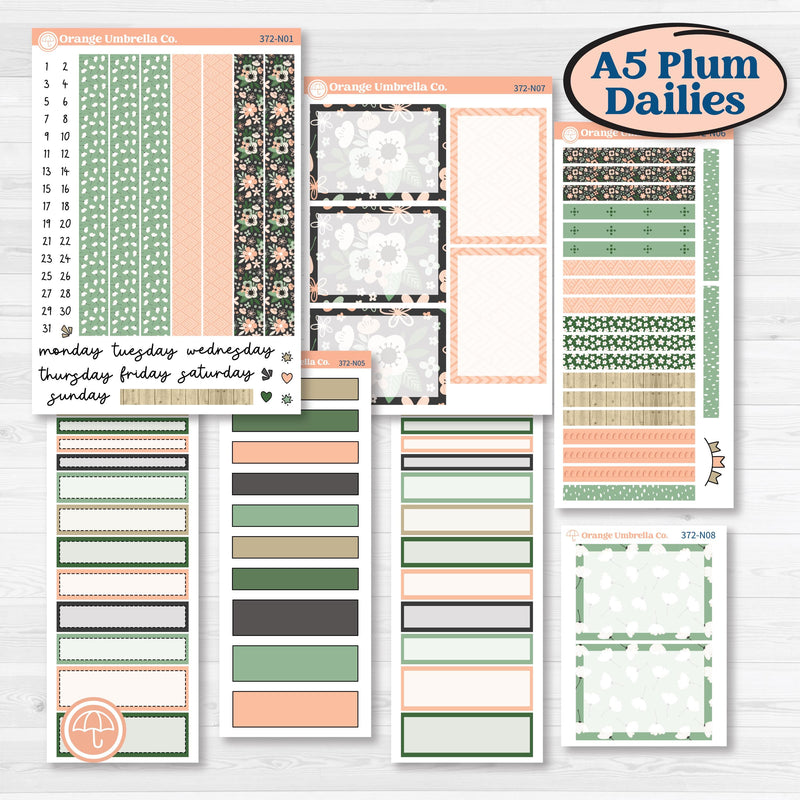 Spring Floral Kit | A5 Plum Daily Planner Kit Stickers | Lil Spring Thing | KIT-372-N