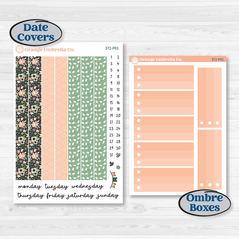 Spring Floral Kit | 7x9 Plum Daily Planner Kit Stickers | Lil Spring Thing | KIT-372-P