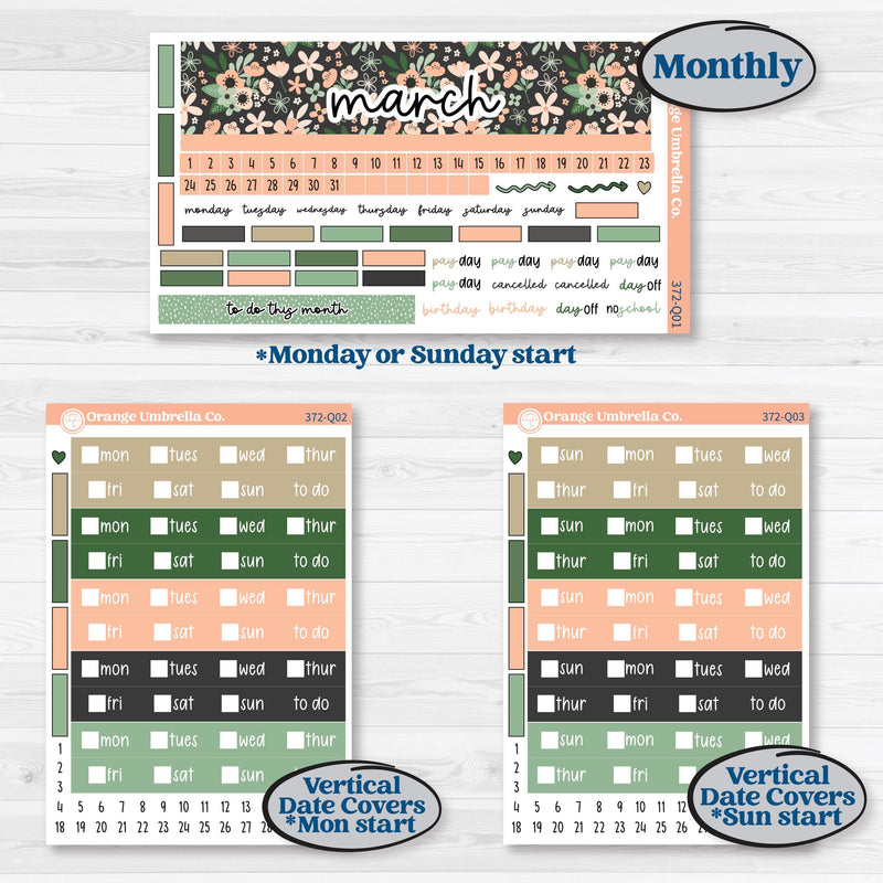 Spring Floral Kit | Laurel Denise Standard Vertical & Horizontal Planner Kit Stickers | Lil Spring Thing | KIT-372-Q