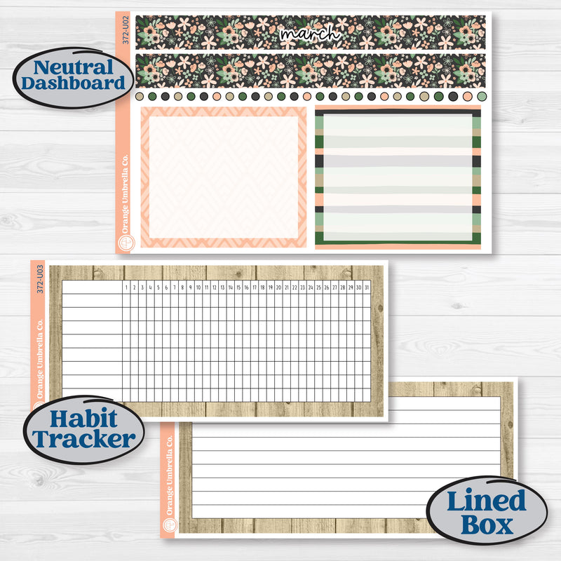 Spring Floral Kit | 8.5x11 Plum Monthly & Dashboard Planner Kit Stickers | Lil Spring Thing | KIT-372-U