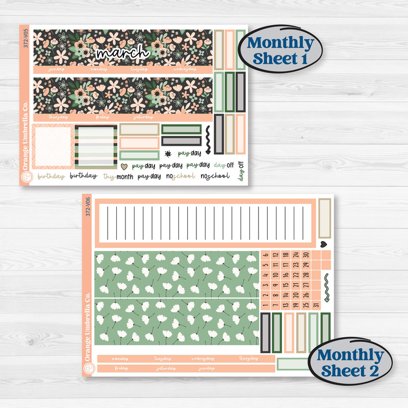 Spring Floral Kit | A5 Erin Condren Monthly & Dashboard Planner Kit Stickers | Lil Spring Thing | KIT-372-V