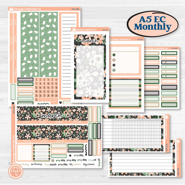 Spring Floral Kit | A5 Erin Condren Monthly & Dashboard Planner Kit Stickers | Lil Spring Thing | KIT-372-V