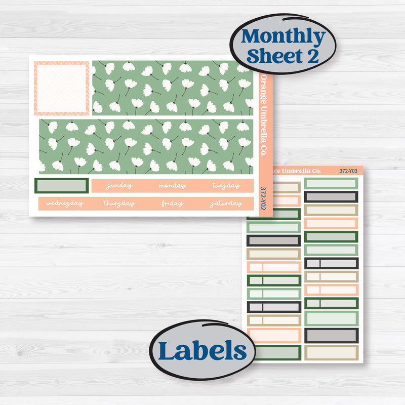 Spring Floral Kit | Hobonichi Cousin Monthly Planner Kit Stickers | Lil Spring Thing | KIT-372-Y