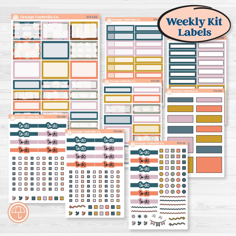 Book Reading Kit | Weekly Add-On Labels Planner Kit Stickers | Turn The Page | KIT-373-C