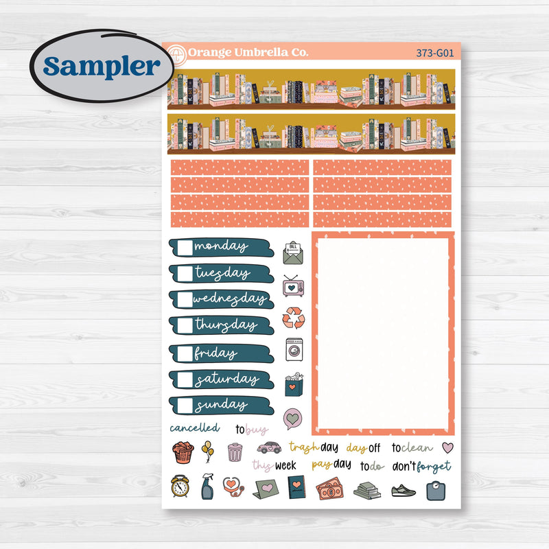 Book Reading Kit | A5 Compact Vertical Planner Kit Stickers for Erin Condren | Turn The Page | KIT-373