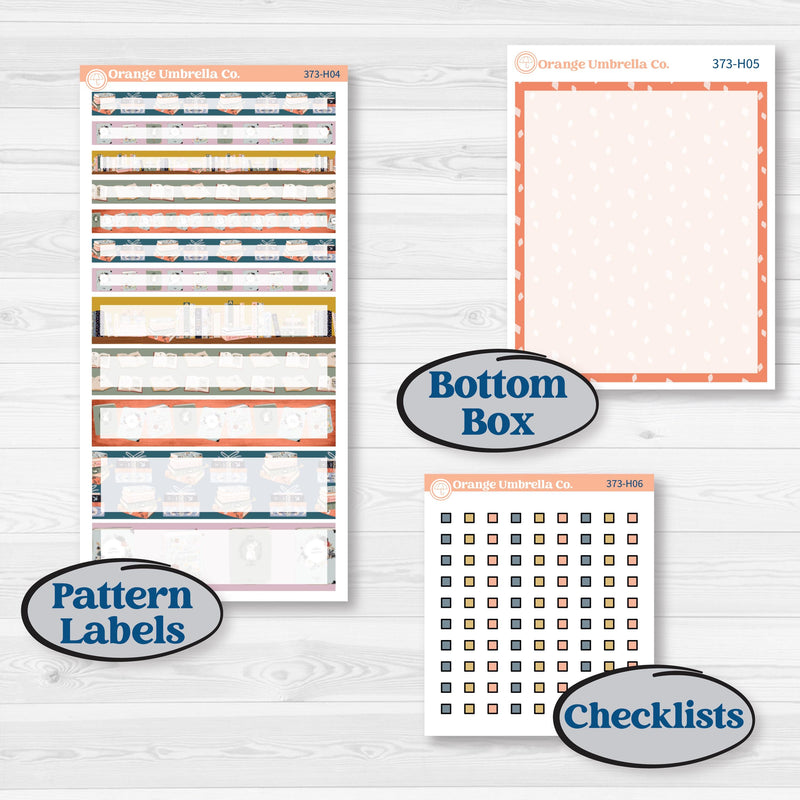 Book Reading Kit | 7x9 Compact Vertical Planner Kit Stickers | Turn The Page | KIT-373-H