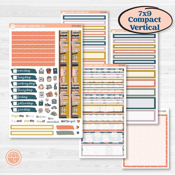 Book Reading Kit | 7x9 Compact Vertical Planner Kit Stickers | Turn The Page | KIT-373-H