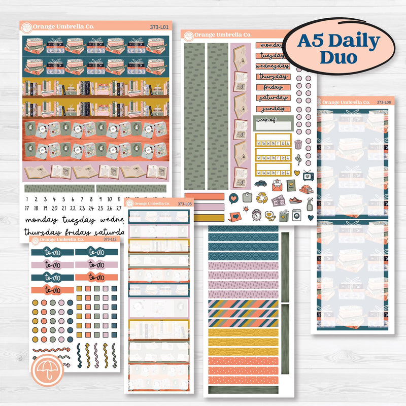 Book Reading Kit | A5 Daily Duo Planner Kit Stickers | Turn The Page | KIT-373-L