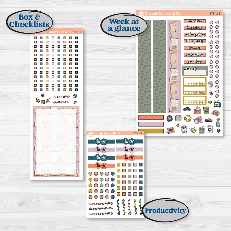 Book Reading Kit | A5 Daily Duo Planner Kit Stickers | Turn The Page | KIT-373-L