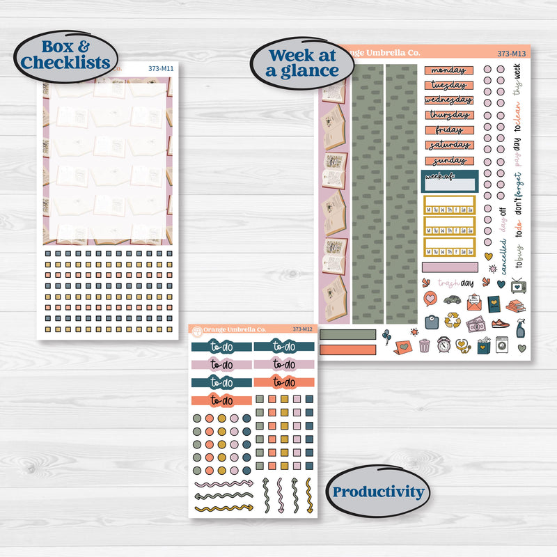 Book Reading Kit | 7x9 Erin Condren Daily Duo Planner Kit Stickers | Turn The Page | KIT-373-M