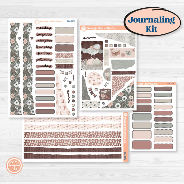 Spring Animals Kit | Journaling Kit Planner Stickers | New Beginning | KIT-374-D