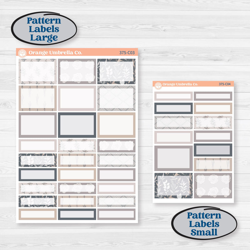 Neutral Botanical & Floral Kit | Weekly Add-On Labels Planner Kit Stickers | Unbiased | KIT-375-C