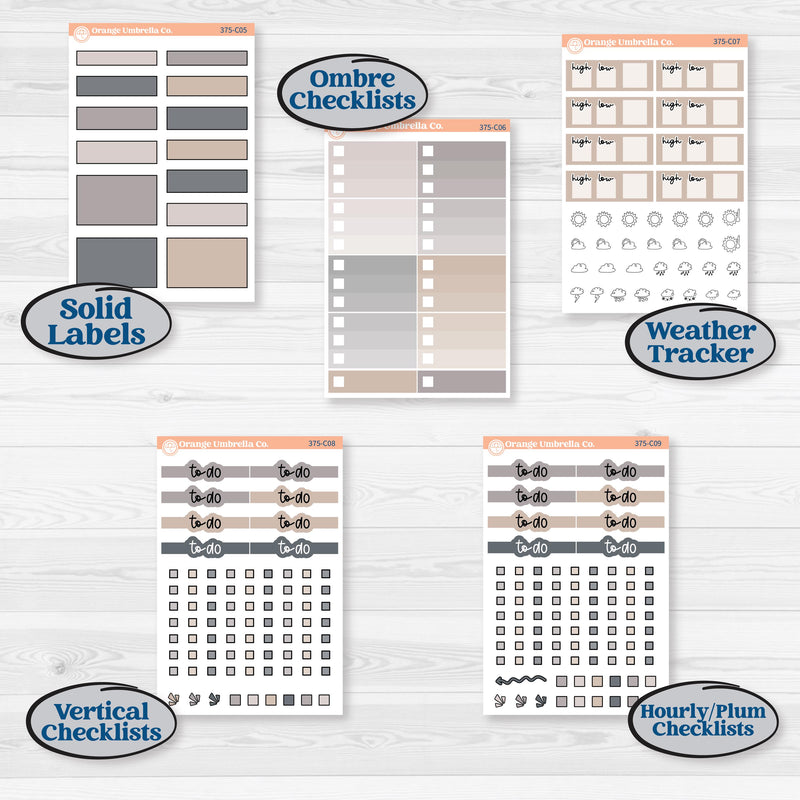 Neutral Botanical & Floral Kit | Weekly Add-On Labels Planner Kit Stickers | Unbiased | KIT-375-C