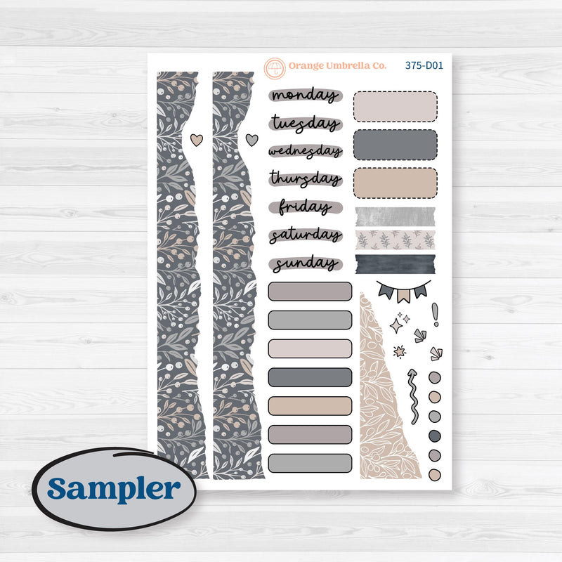 Neutral Botanical & Floral Kit | Journaling Kit Planner Stickers | Unbiased | KIT-375-D