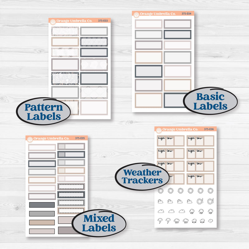 Neutral Botanical Floral Kit | Hobonichi Cousin Weekly & Daily Planner Kit Stickers | Unbiased | KIT-375-E