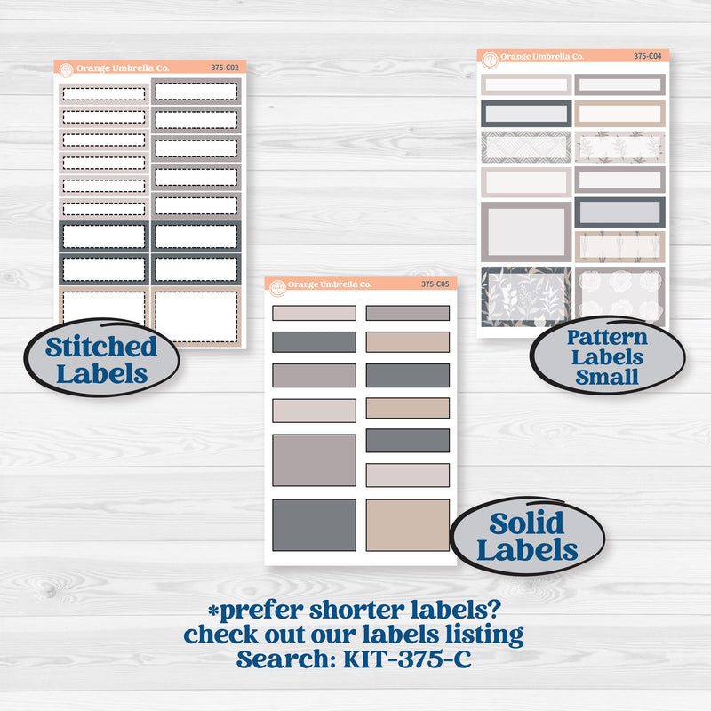 Neutral Botanical & Floral Kit | A5 Plum Daily Planner Kit Stickers | Unbiased | KIT-375-N