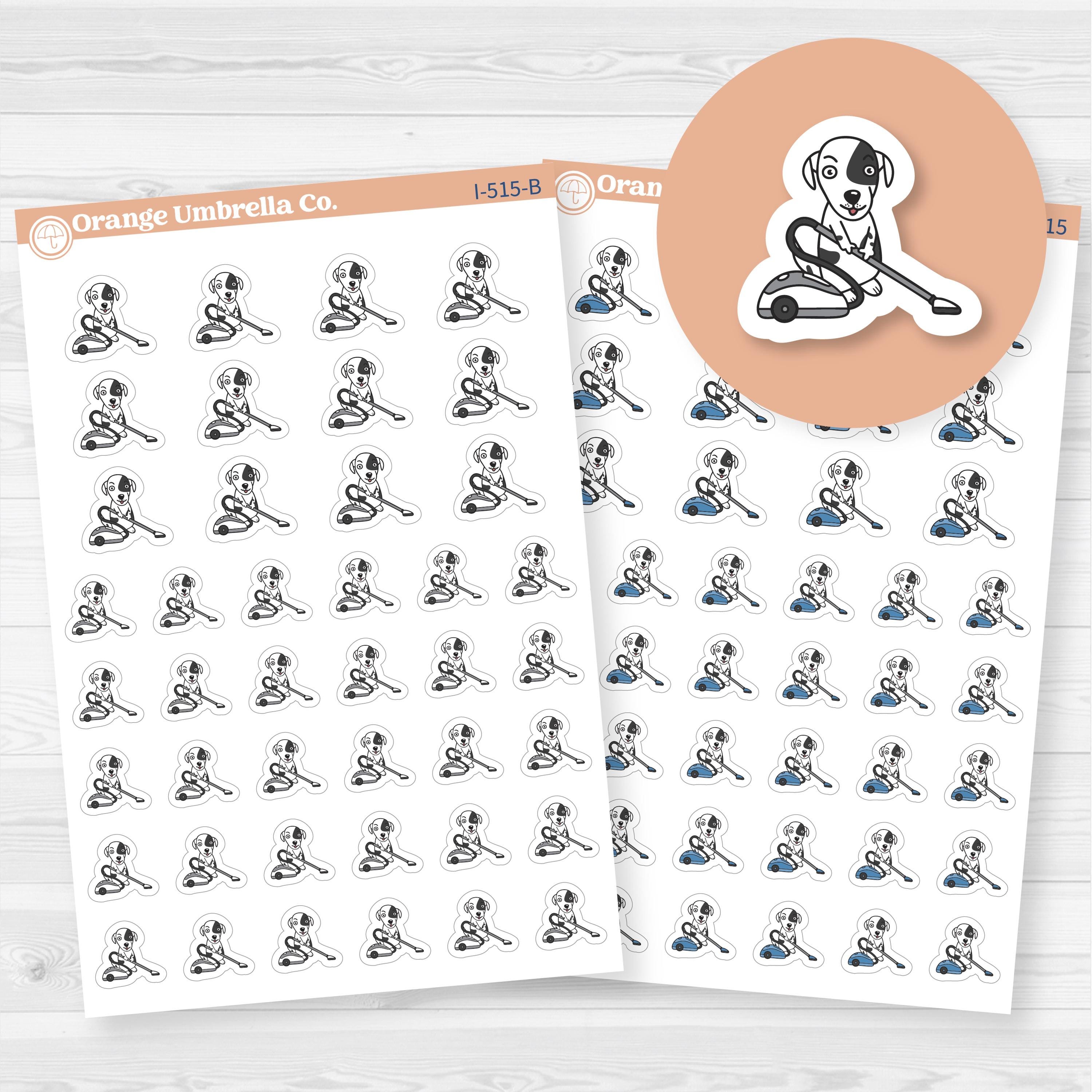 Stelle Sticker Css Dog Vacuum Chore Icons | Stella Character Planner Stickers | I-515