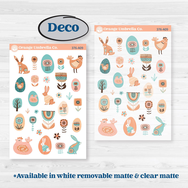 Easter Folk Art Kit | Weekly Sticker Kit for Vertical Planners like Erin Condren | Some Bunny | KIT-376-A