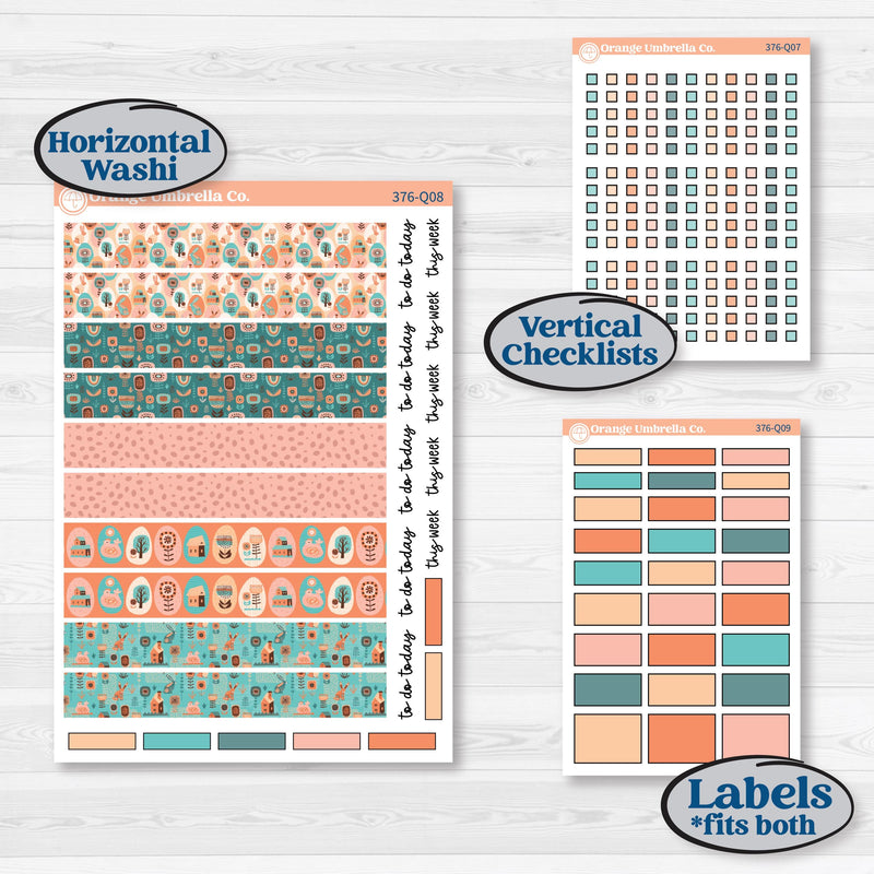 Easter Folk Art Kit | Laurel Denise Standard Vertical & Horizontal Planner Kit Stickers | Some Bunny | KIT-376-Q