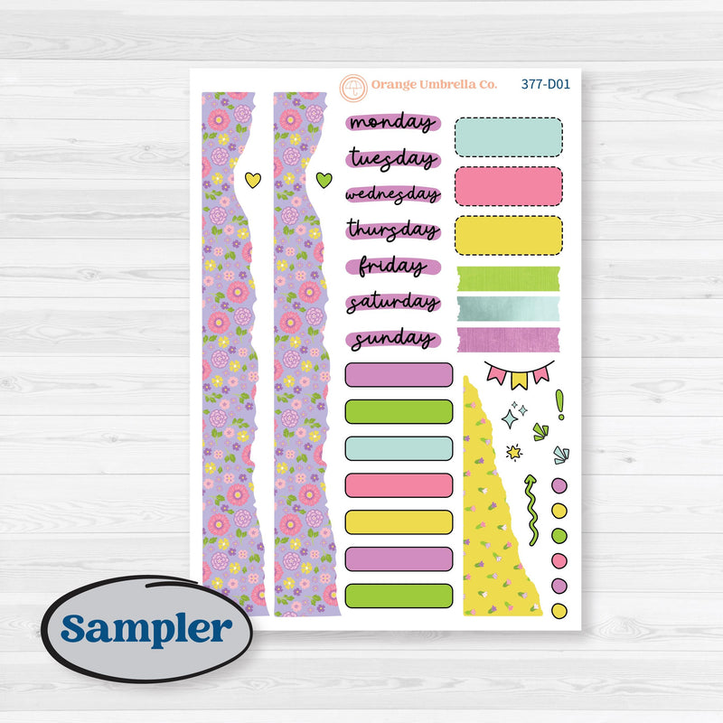 Bird Butterfly and Flower Kit | Journaling Kit Planner Stickers | Very Violet | KIT-377-D