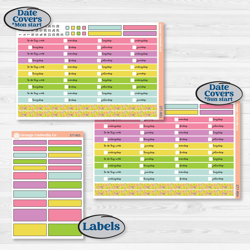 Bird Butterfly and Flower Kit | Laurel Denise Portrait Planner Kit Stickers | Very Violet | KIT-377-R