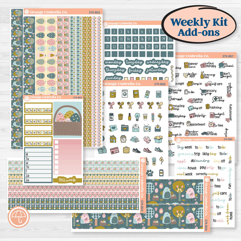 Spring Easter Kit | Weekly Add-On Planner Kit Stickers | Eggcellent | KIT-379-B