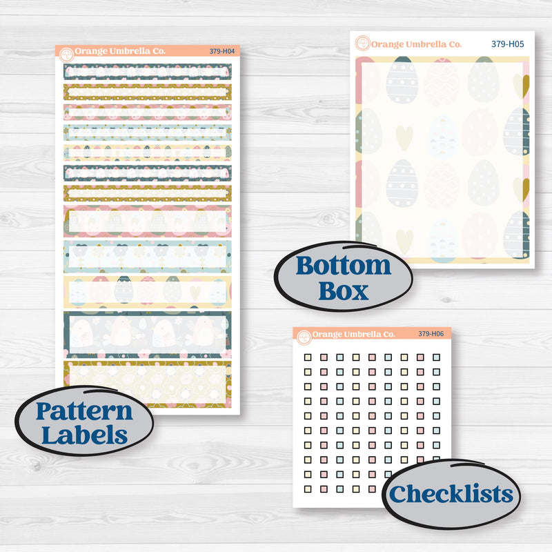 Spring Easter Kit | 7x9 Compact Vertical Planner Kit Stickers | Eggcellent | KIT-379-H