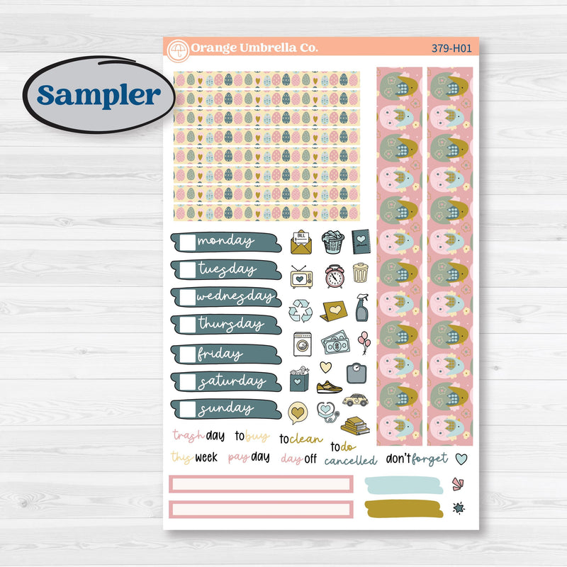 Spring Easter Kit | 7x9 Compact Vertical Planner Kit Stickers | Eggcellent | KIT-379-H