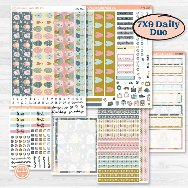 Spring Easter Kit | 7x9 Erin Condren Daily Duo Planner Kit Stickers | Eggcellent | KIT-379-M