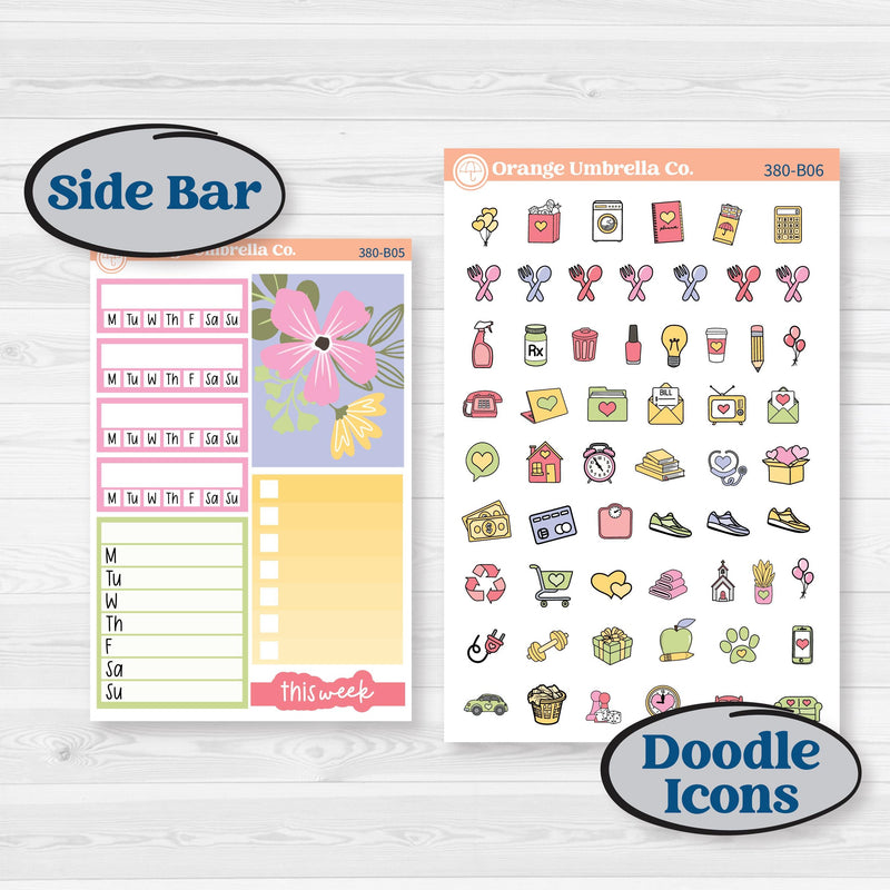 Floral Butterfly Planner Kit | Weekly Add-On Planner Kit Stickers | Spring Up | KIT-380-B