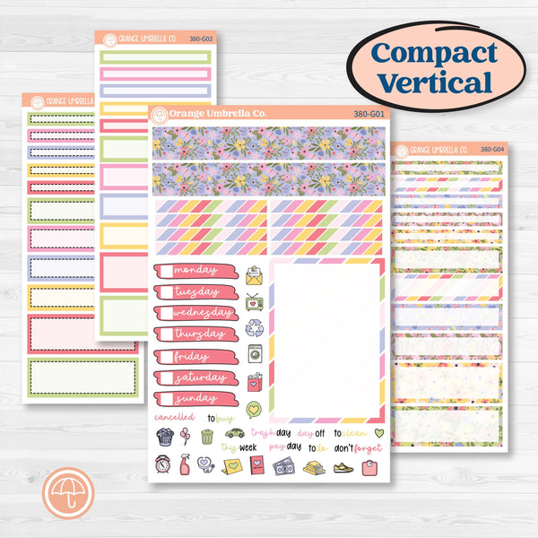 Floral Butterfly Planner Kit | A5 Compact Vertical Planner Kit Stickers for Erin Condren | Spring Up | KIT-380-G