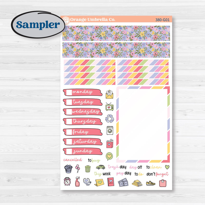 Floral Butterfly Planner Kit | A5 Compact Vertical Planner Kit Stickers for Erin Condren | Spring Up | KIT-380-G