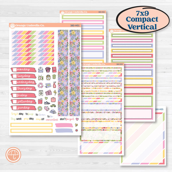 Floral Butterfly Planner Kit | 7x9 Compact Vertical Planner Kit Stickers | Spring Up | KIT-380-H