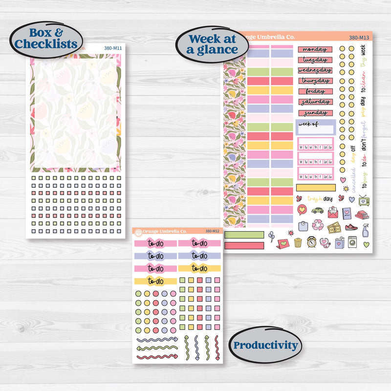 Floral Butterfly Planner Kit | 7x9 Erin Condren Daily Duo Planner Kit Stickers | Spring Up | KIT-380-M