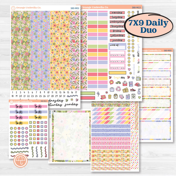 Floral Butterfly Planner Kit | 7x9 Erin Condren Daily Duo Planner Kit Stickers | Spring Up | KIT-380-M