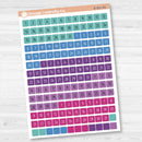 5 Months Colored Square Mini Date Dots | Square F17 | B-021