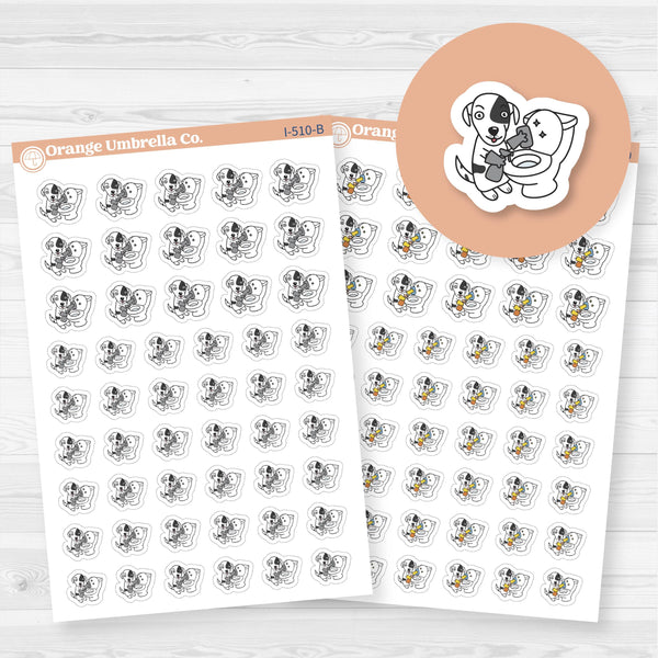 Stella Cleaning Bathroom Toilet | Chore Icons Planner Stickers | I-510