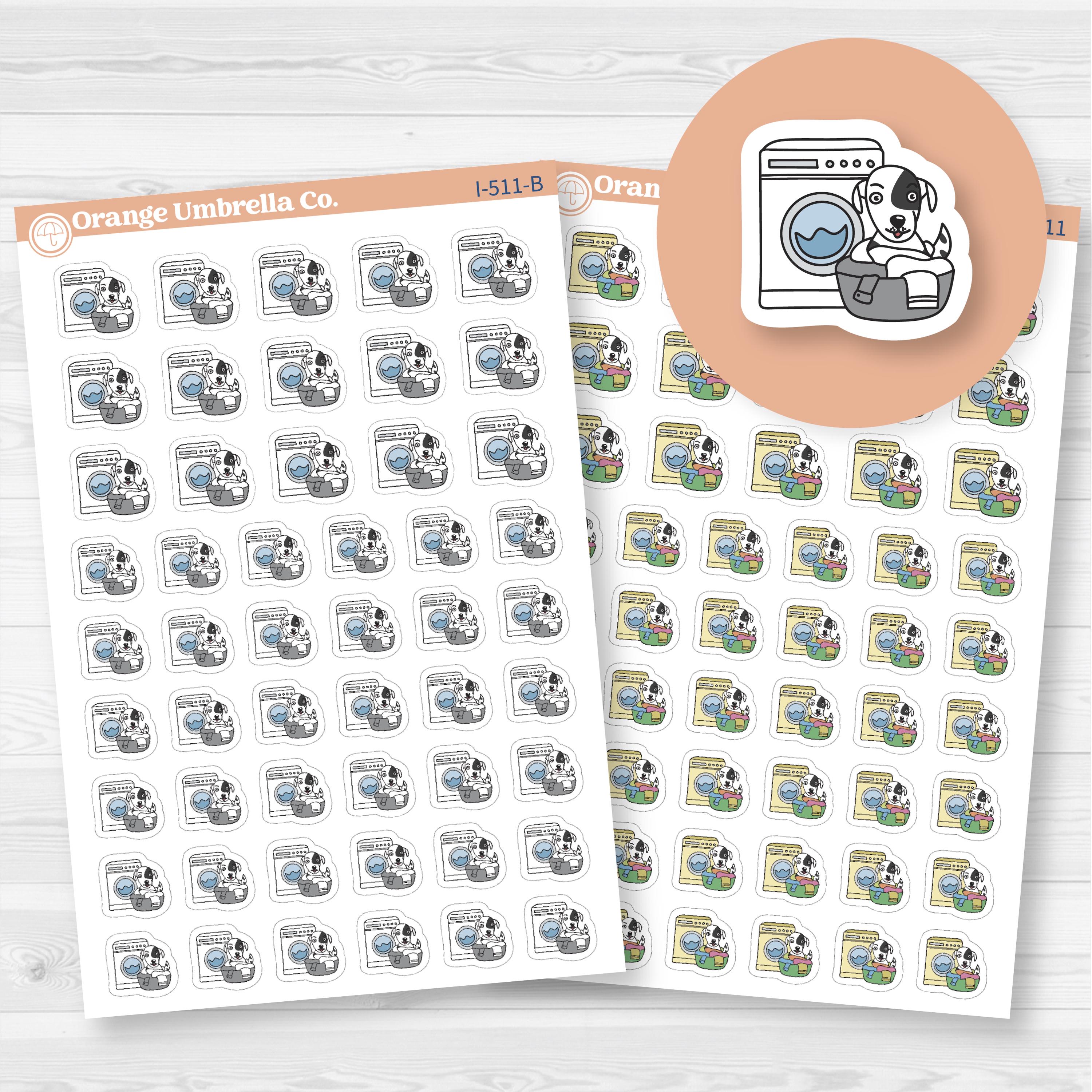 Stelle Sticker Css Dog Laundry Cleaning Planner Stickers | Stella Character Chore Icons