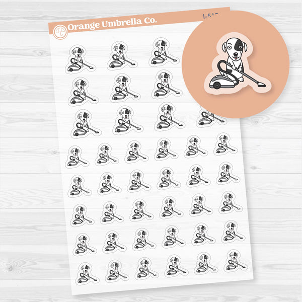 Stella Vacuum Chore Icons Planner Stickers | Clear Matte | I-515-BCM